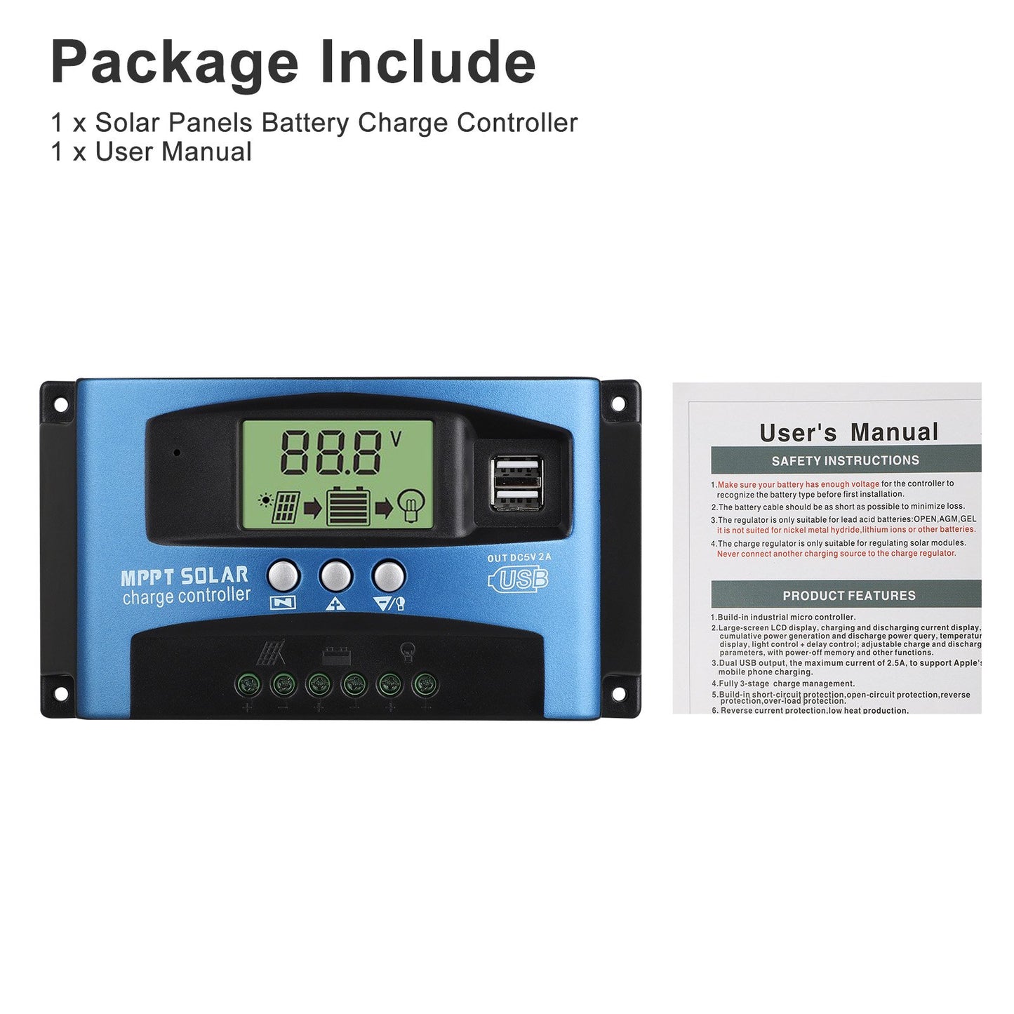 MPPT Solar Panel Regulator Charge Controller 100A