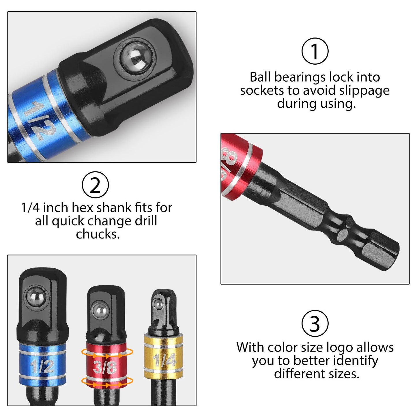 Universal Socket Grip Ratchet Wrench Power Drill Adapter