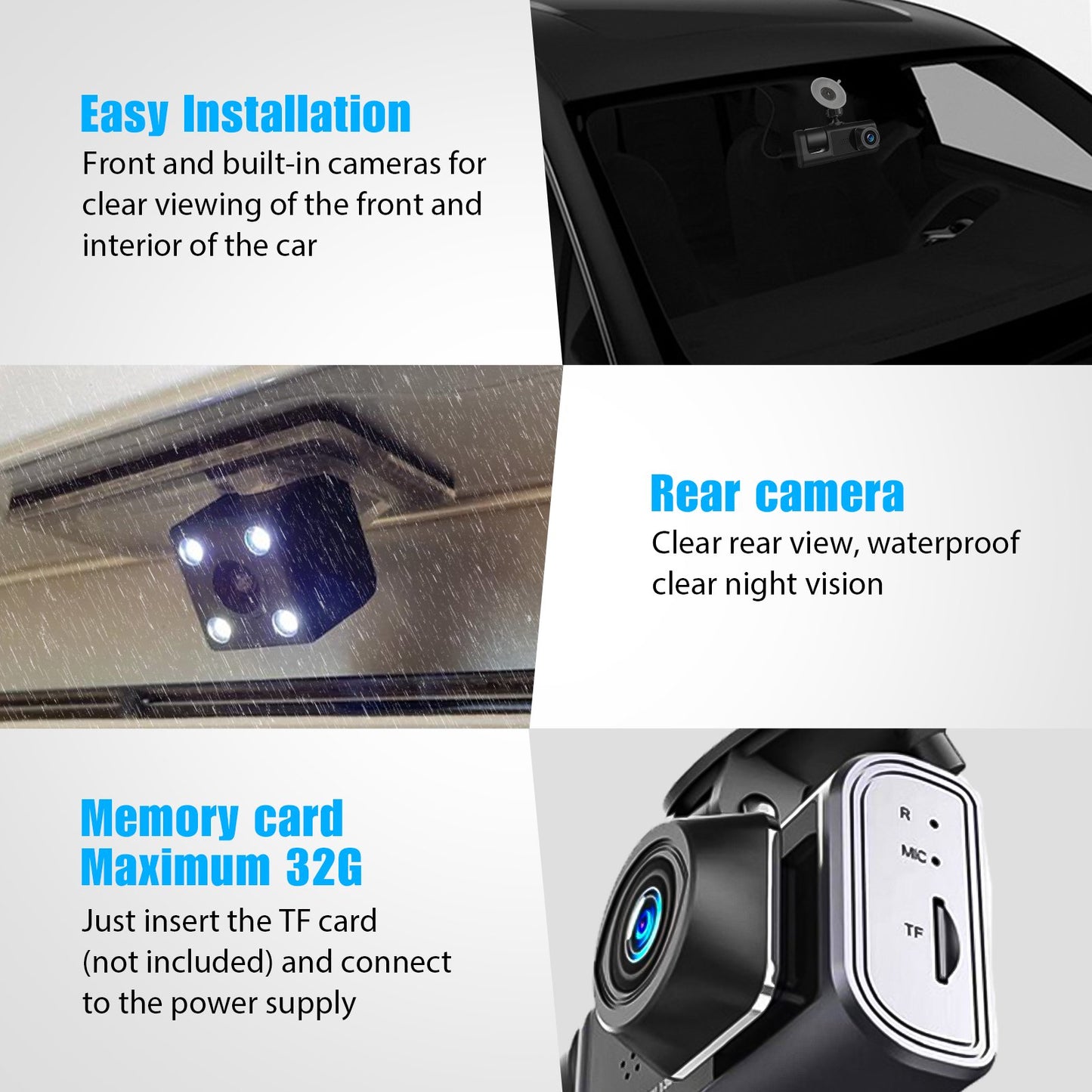 3 Camera 1080P Car DVR Dash Cam