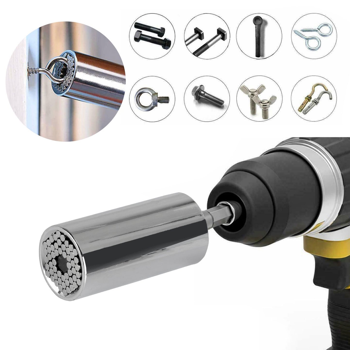 Universal Socket Grip Ratchet Wrench Power Drill Adapter