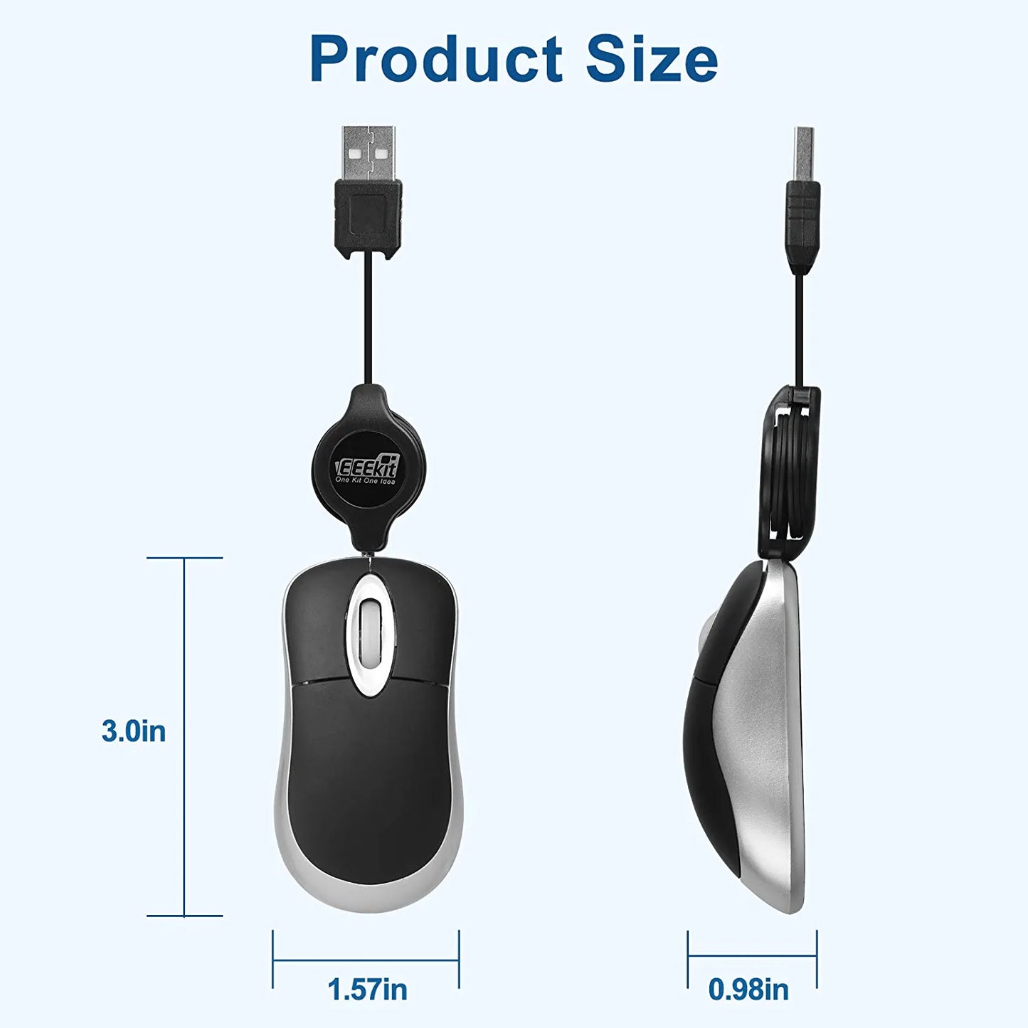 EEEkit Mini USB Mouse Black 2pcs