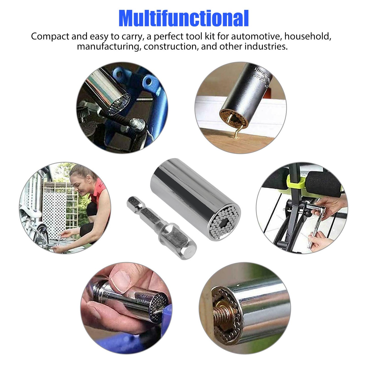 Universal Socket Grip Ratchet Wrench Power Drill Adapter